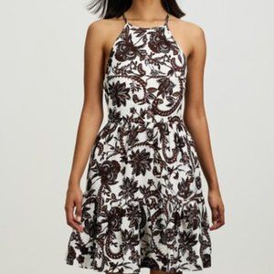 Shona Joy Linen Open Back Mini Dress